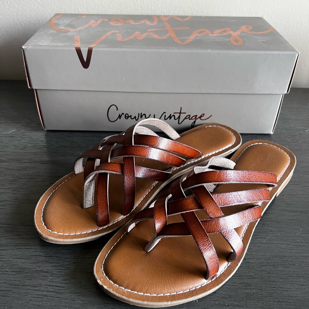 Brown strappy sandals